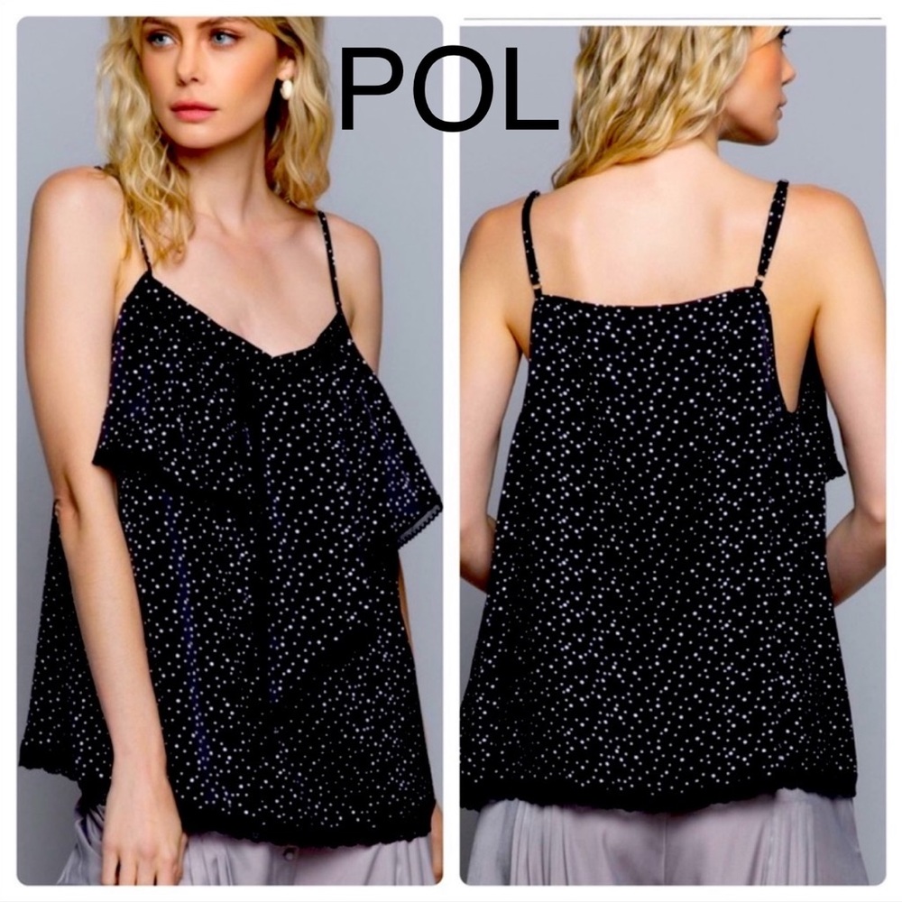 POL🌟camisole top w/front detail in black & white - Picture 1 of 10